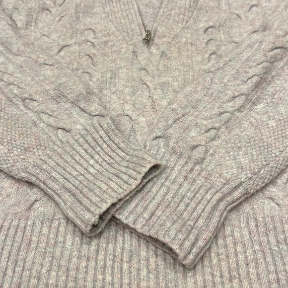 J. Crew womens light purple/gray wool-blend quarter zip sweater size XS - Picture 3 of 5